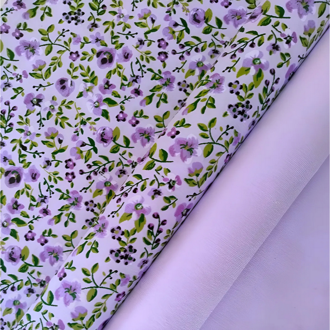Kit Composê 2 Cores de 50cm x 1.50mt Tecido Tricoline Floral 100% Algodão