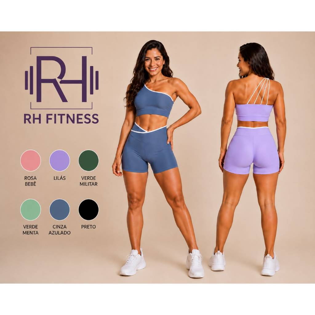 Conjunto Feminino Academia Poliamida Zero Transparência Conforto Fitness Exercício Musculação