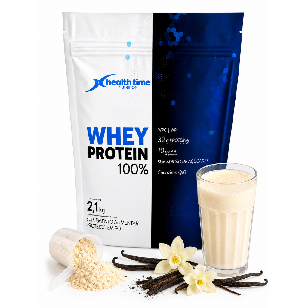 Whey Protein 100% Hardcore Series HealthTime Sem Açúcar 32g Proteína 5g Glutamina 6g Bcaa