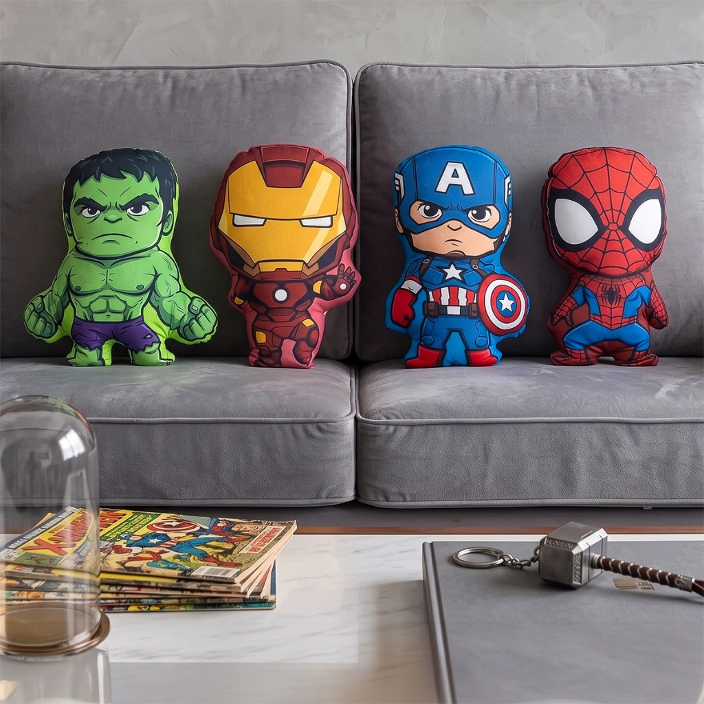 Kit 4 Almofadas Super Heróis Vingadores Baby Decorativas Recortadas Quarto Infantil!