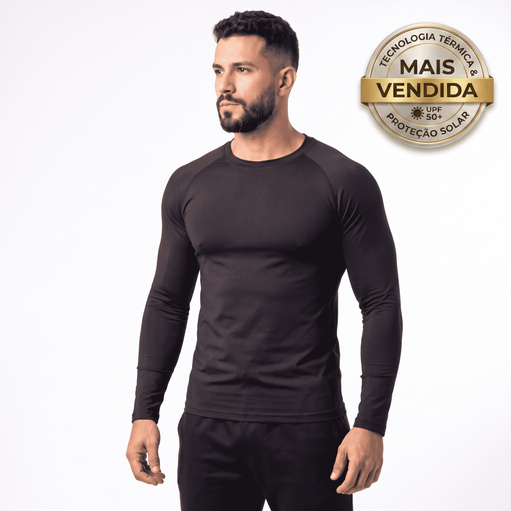 Kit 3 Camisa Térmica Proteção Solar UV 50+ Manga Longa Segunda Pele Masculina