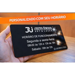 Placa Horário de Funcionamento em Acrílico Personalizada – Letreiro para Loja, Clínica e Escritório