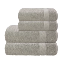 Jogo de Toalhas Camesa Ícone 4 Peças 2 Banho 2 Rosto 100% Algodão 500g Toque Macio Alta Absorção