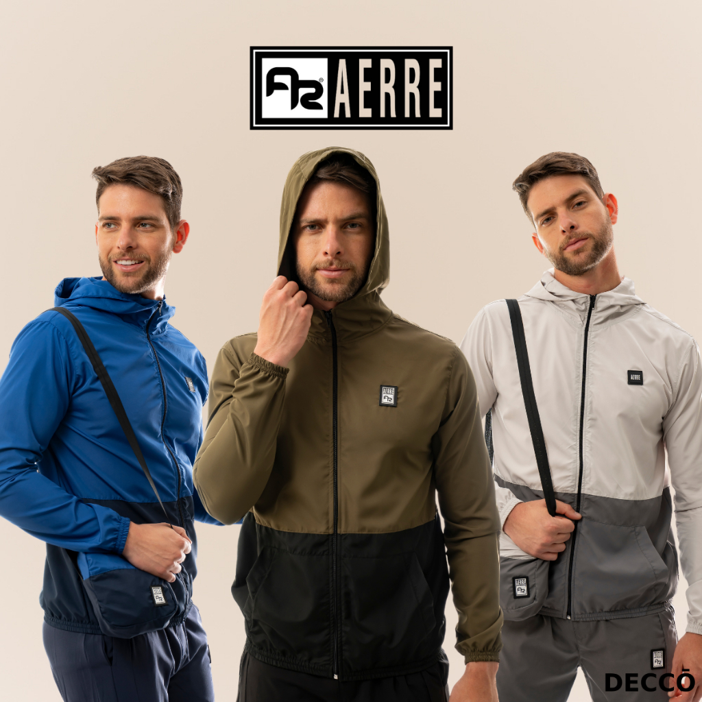 Jaqueta Adulto Masculina Corta Vento Sem Forro Com Bolso e Capuz Resistente a Ag