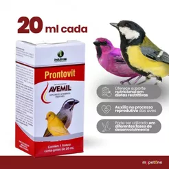 Avemil Prontovit 20ml Indubras Suplemento Para Pássaros e Aves