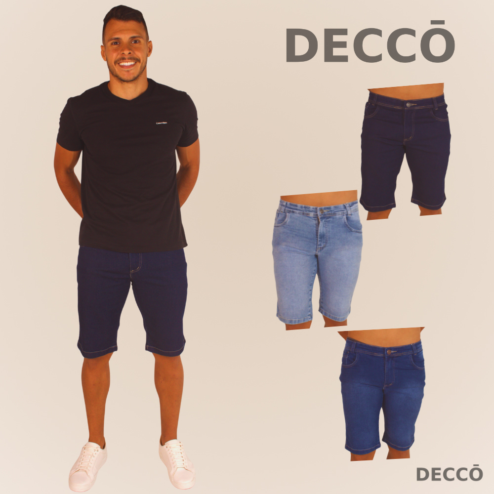 Bermuda Jeans Moda Masculina Slim Fashion Confortavel Linha Premium Classica com