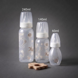 Kit Mamadeiras para Bebê Recém-Nascido 3 Unidades 60ml 140ml 240ml