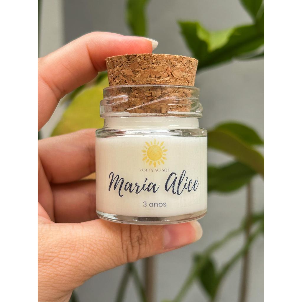 Kit Velas Aromáticas Personalizadas Lembrancinha de Aniversário Vela perfumada no pote