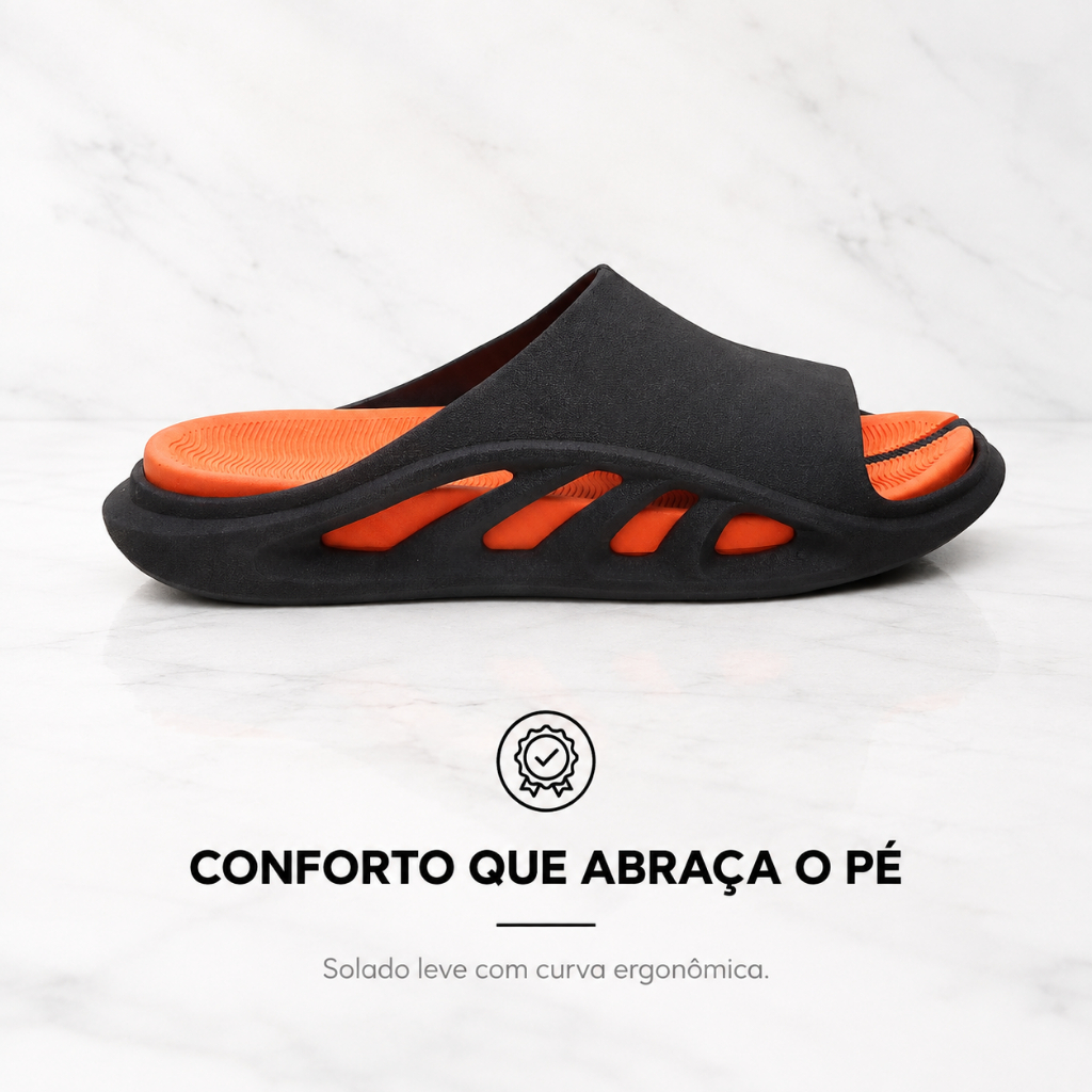 Chinelo Slide Masculino Ortopédico Confortável Solado Ventilado Antiderrapante Leve Casa Praia Piscina Dia a Dia — imagem 2 de 2