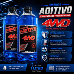 Kit 2 Aditivo Azul Radiador Orgânico Concentrado Liquido de Arrefecimento Anticorrosivo