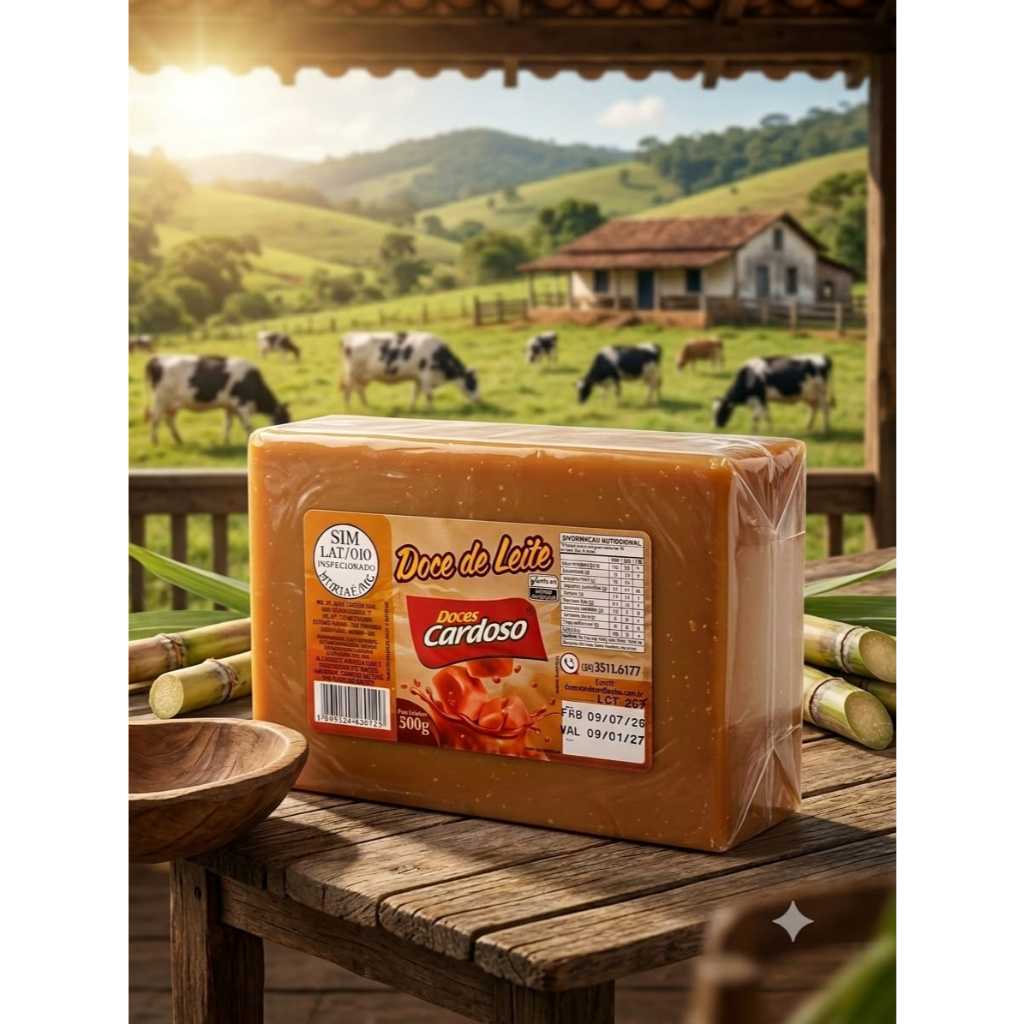 Doce de Leite Mineiro Legítimo 500g Tradicional, Coco, Chocolate e Goiabada Cascão