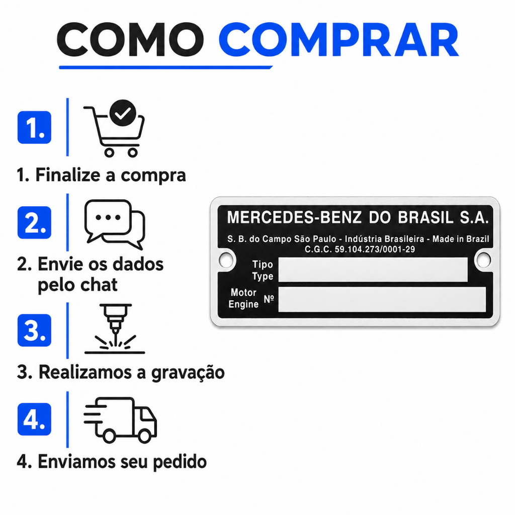 Plaqueta De Identificação Do Motor Mercedes Benz Original