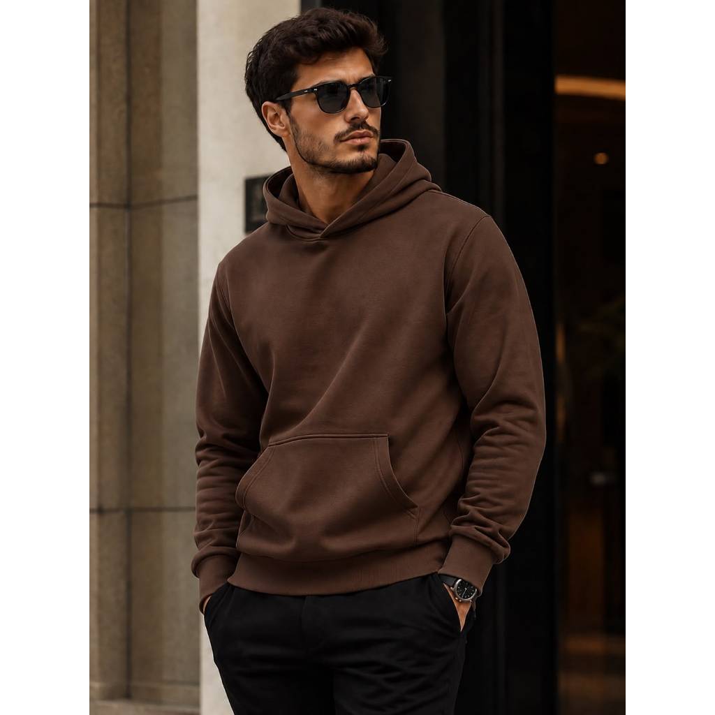 Moletom Canguru Liso Básico Casual Old Money Capuz e Bolso Unissex Feminino Masculino Moda Inverno Blusa de Frio Casaco