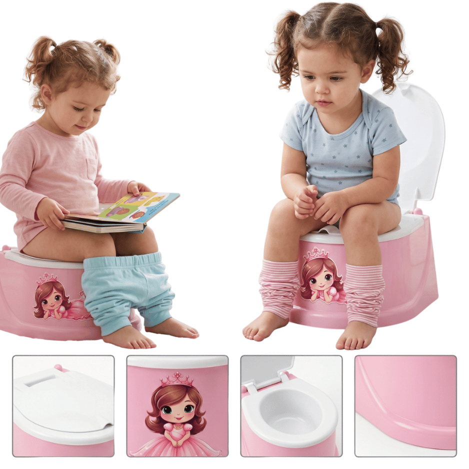 Penico Para Desfralde Troninho Infantil Com Tampa Cores Rosa/azul Pinico Ergonomico Desfralde de 1 a 4 Anos Infantil
