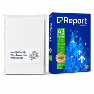 Papel Sulfite A3 75grs 297x420mm Branco 100-300-400 Folhas