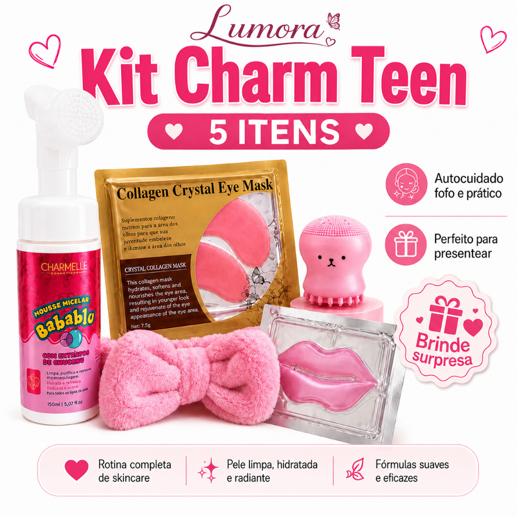 Kit Skincare Feminino 5 Itens | Cuidados Faciais | Autocuidado | Beleza | Presente Adolescente