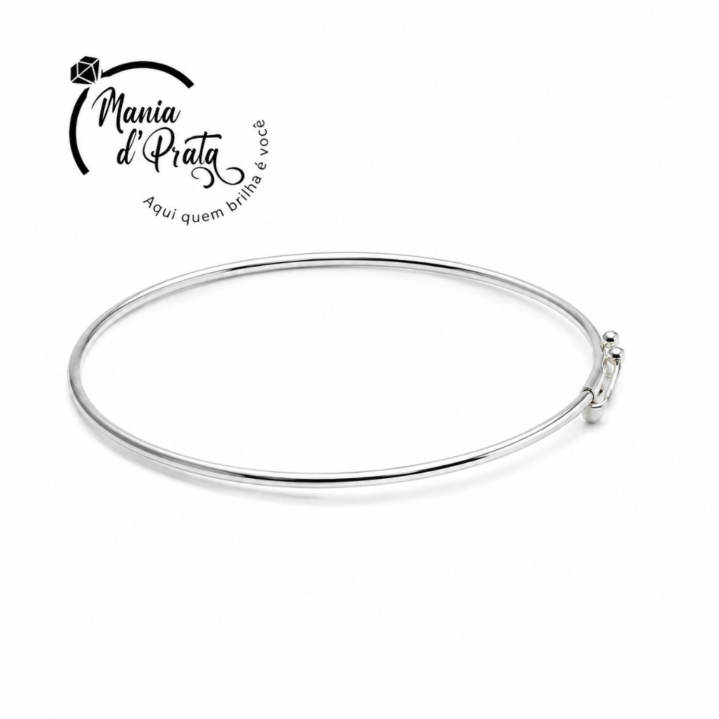 Bracelete Pulseira Fio Redondo Prata 925 Legítima 18cm Berloque Joia Pulseira Feminina