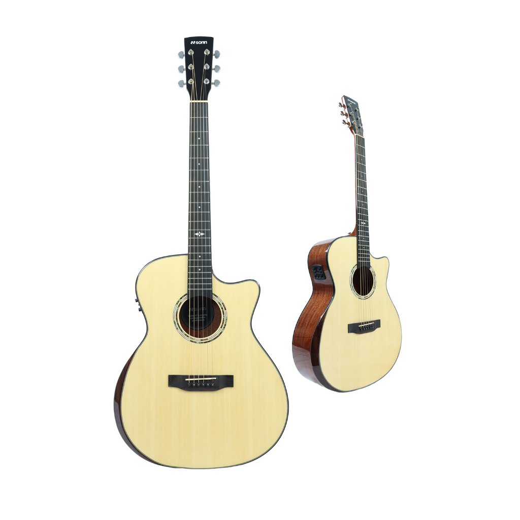 Violão Elétrico Eletroacústico Premium Sonn SNV41-NTEQC 41" Cutway Afinador e Equalizador Cordas de Aço