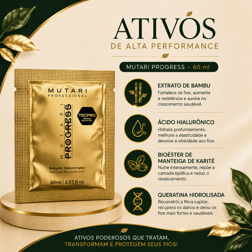 Sachê Progress Escova Sem Formol 60g Mutari — imagem 2 de 2