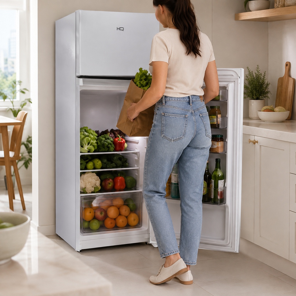 Geladeira Duplex 230 Litros HQ Branca 2 Portas Degelo Manual Freezer 45 L Baixo Consumo HQ-230RDFS · foto 2