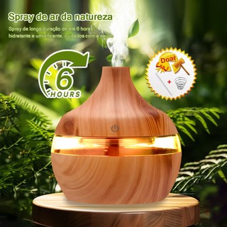 Umidificador De Ar E Difusor Aromatizador Ambiente 300ml Ultrassônico Com Led Luz Noturna Purificador De Ar