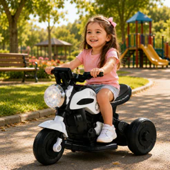Moto Infantil 6V Triciclo Eletrico Grande Mini Harley Com Luzes e Musicas Zippy Toys