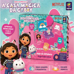 Jogo Educativo Alfabeto Casa Mágica da Gabby Mimo Toys 26 Peças Infantil +4 Anos Modelo 2156