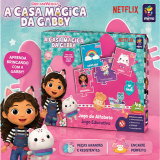 Jogo Educativo Alfabeto Casa Mágica da Gabby Mimo Toys 26 Peças Infantil +4 Anos Modelo 2156