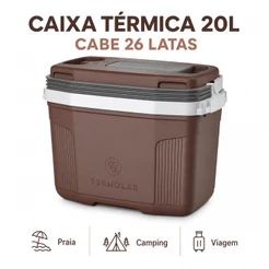 Caixa Térmica Termolar 20L Cabe 26 Latas Praia Camping Viagem Escolha a Cor