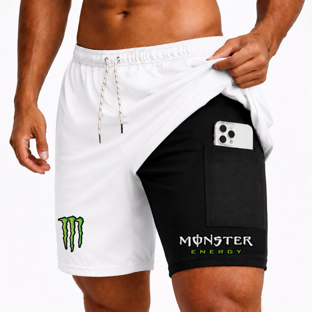 Bermuda De Compressão Short 2 Em 1 Dry Fit Com Elastano MONSTER, Ideal Para Treinos, Academia Corrida MONSTER