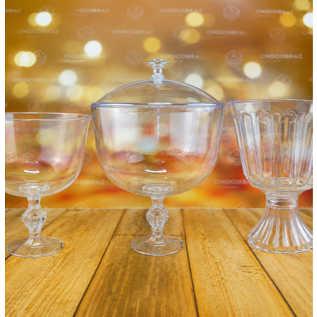 10 Taças Americana 1.250l TAÇA SOBREMESA DE NATAL - Acrílico OFF (CHOCO)