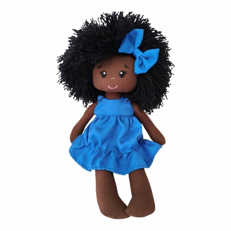 Boneca de pano, negra Manu artesanal, brinquedo, maternidade, decoração