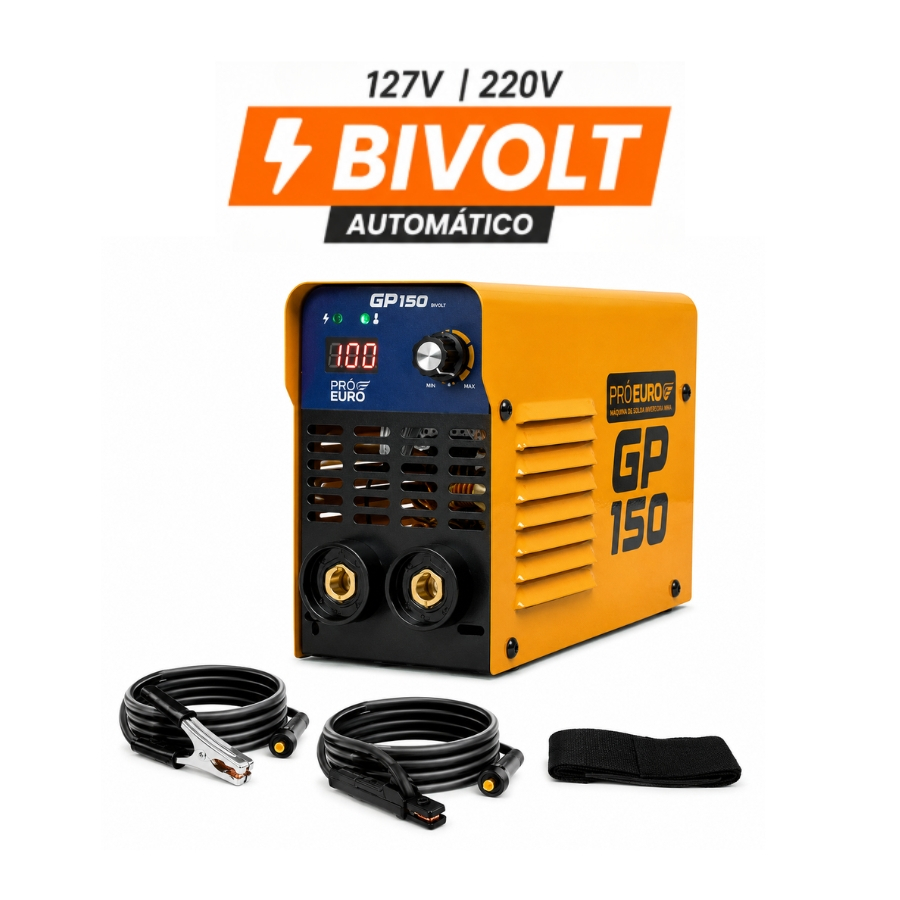Máquina de Solda Inversora GP 150 Bivolt MMA Eletrodo TIG LIFT - Pró Euro