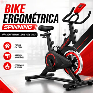 Bicicleta Spinning Ergométrica Para Exercícios Com Monitor Profissional Sport Suporta até 120kg.