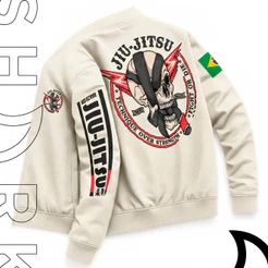 Casaco Jaqueta Masculina Bomber Treino Esportivo Jiu Jitsu Luta Artes Marciais Academia Lutador Com Ziper Esportivo