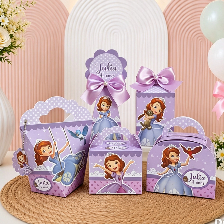 Kit Festa PRINCESA SOFIA | Caixinhas Personalizadas | Lembrancinhas Festa Infantil