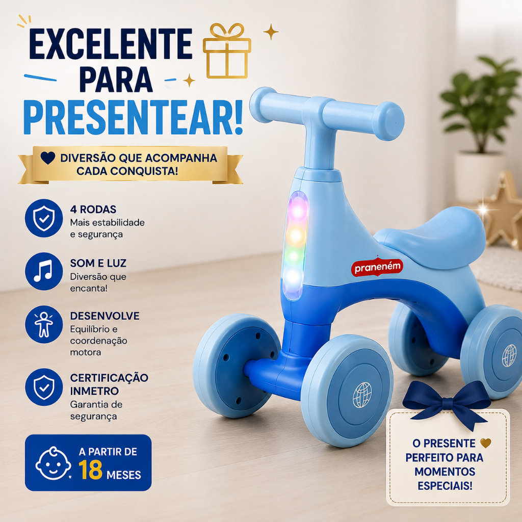 Bicicleta Infantil Rodas Estabilidade Aprendizagem Azul ou rosa  Criança Menino equilibrio