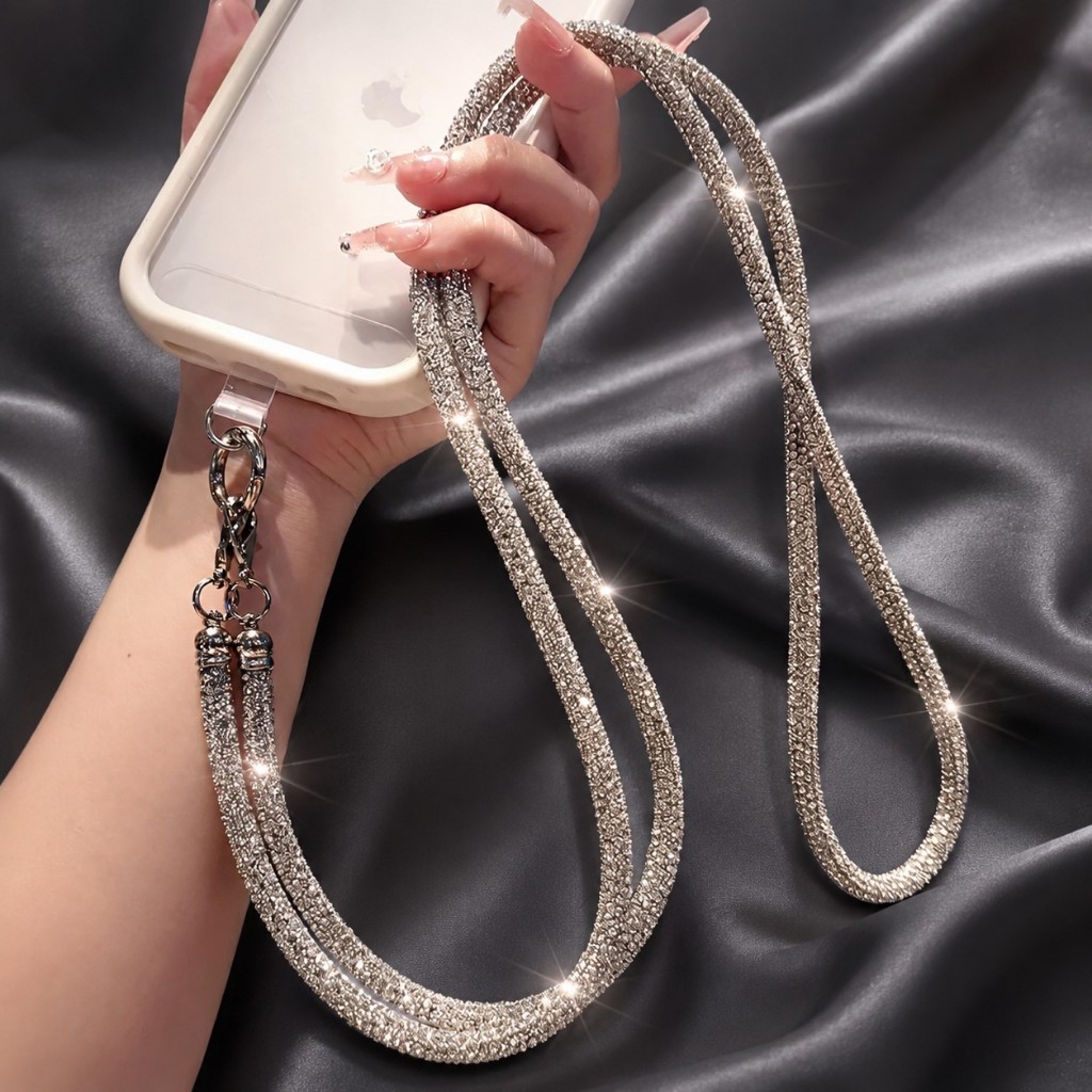 Cordão de Proteção para Celular Universal com Brilhante Resistente Anti-perda Luxo Anti-queda