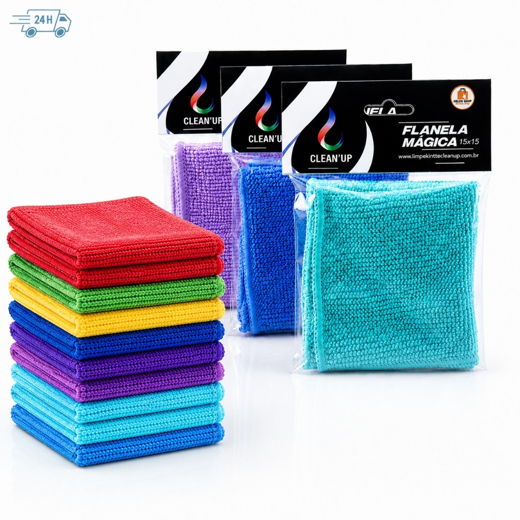 Kit até 10 Flanelas Mágica Microfibra 15x15 Limpa Telas Óculos Celular Computador RelógioTelevisão