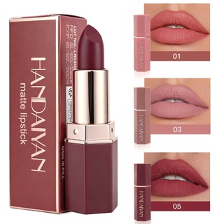 Batom Matte Nude 3 Cores À Prova D'água Duradouro Não Desbotante Vermelho Rosa Veludo Maq…