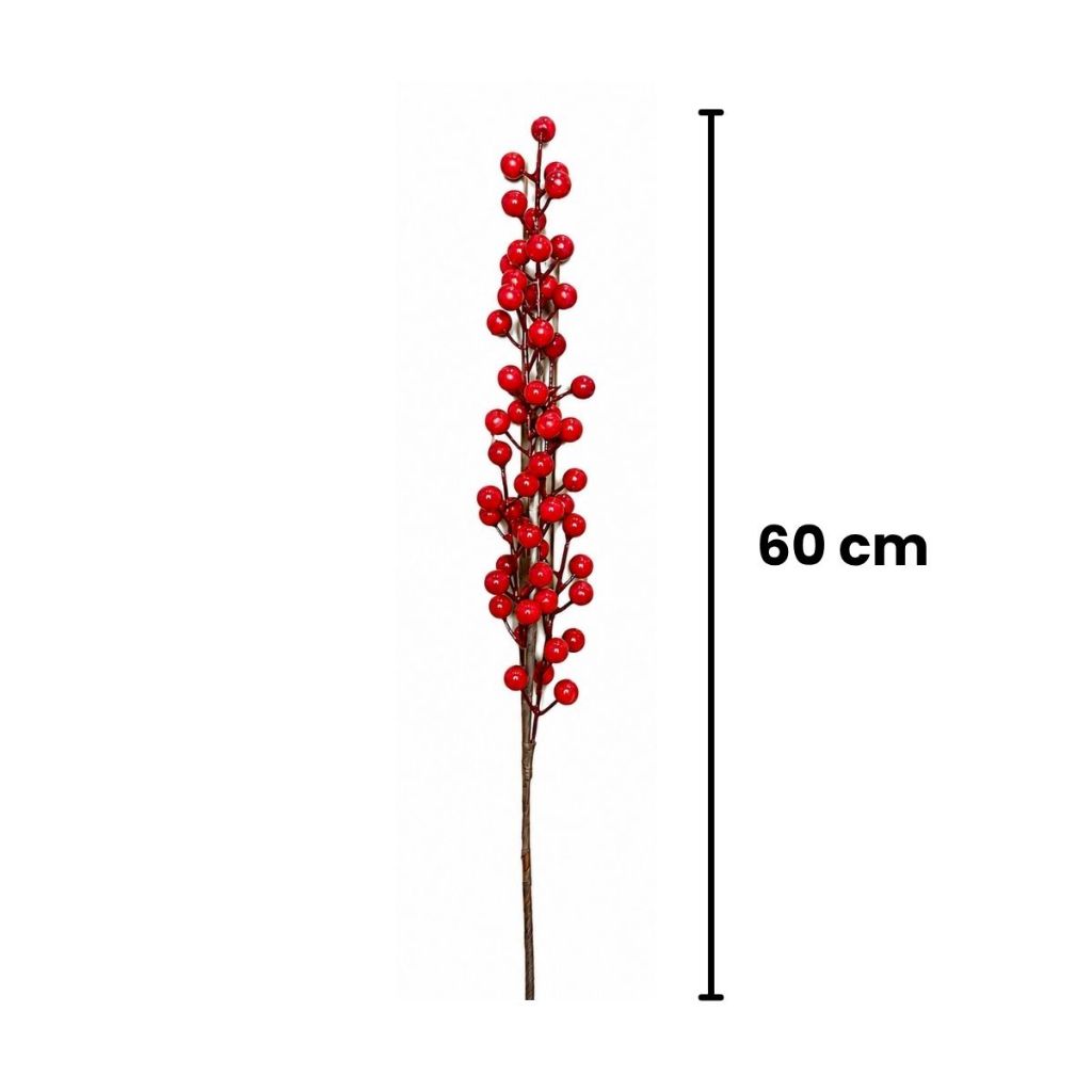 Galho Azevinho Cereja Artificial Para Natal Decoração · foto 2