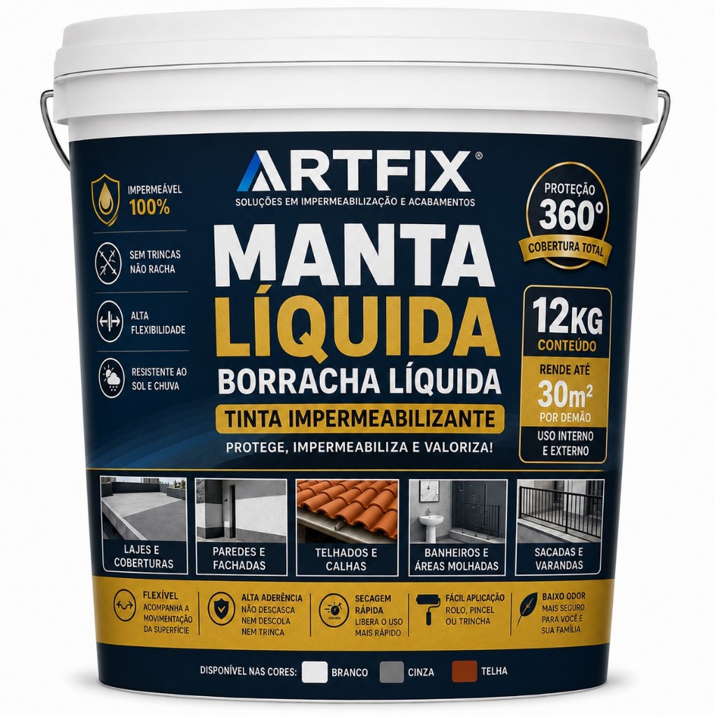 Manta Líquida Emborrachada -Acetinado P/ Área Externa Interna 12 Kg - Super Oferta
