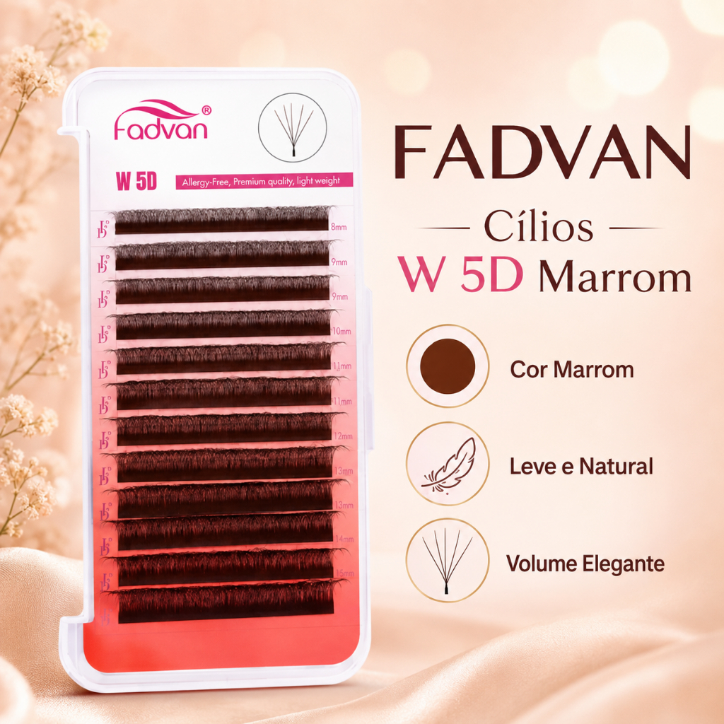 Cílios Fadvan Cor Marrom 4D/5D W Extensões De Cílios Em Forma De 0.07 D Tamanho Mix