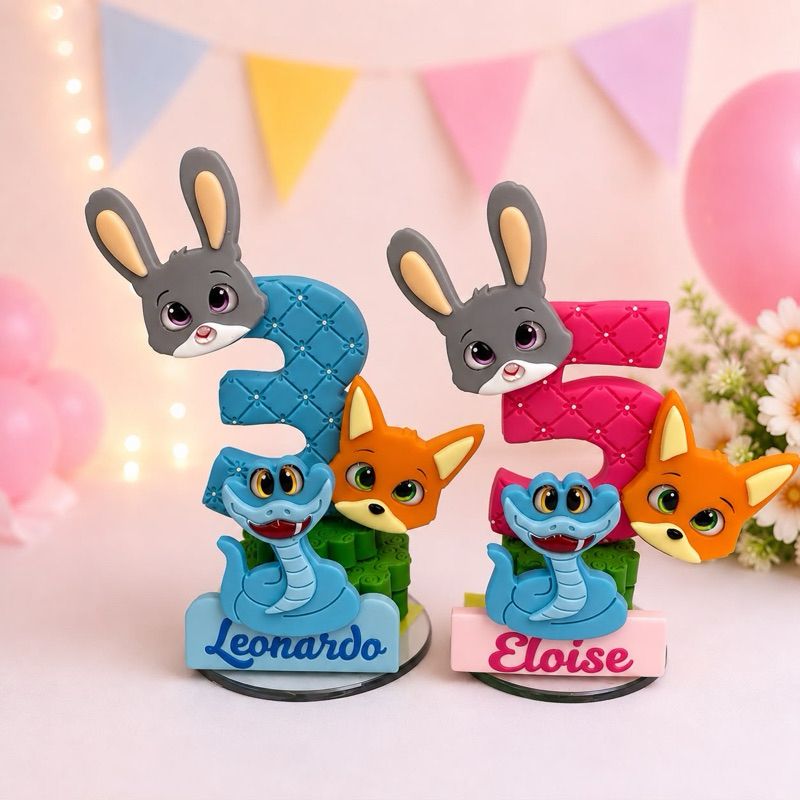 Vela de Biscuit Zootopia - COM NOME DE BRINDE - SOB ENCOMENDA
