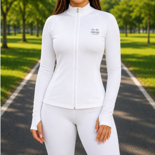 Casaco Fitness Feminino com Proteção UV para Atividades ao Ar Livre Com Zíper