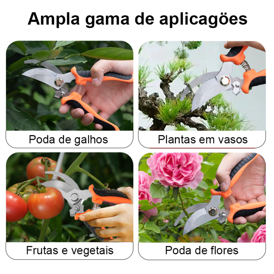 Tesoura Poda Profissional Super Afiada - Corte Sem Esforço para Jardim Plantas — imagem 2 de 2