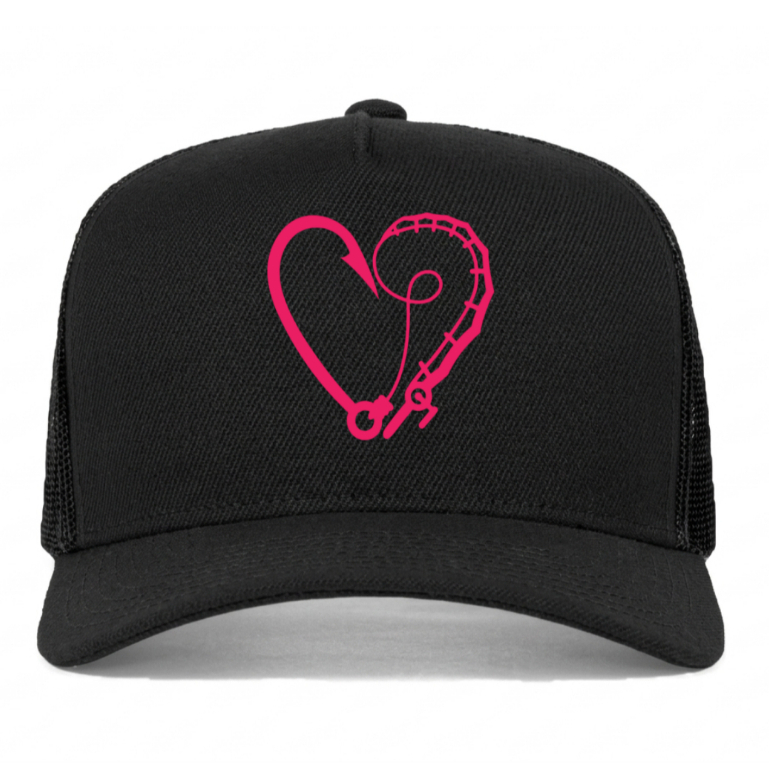 Boné Pesca Anzol Pescaria Trucker Aba Curva Estampado Promoção