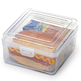 Sanduicheira Pratic 600ml Porta Sanduíche Lancheira Compacta para Lanches Com Trava Nitron