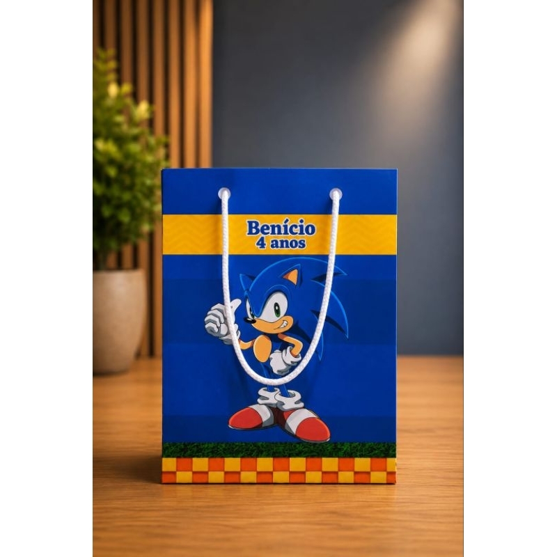 Sacolinha personalizada Sonic PEGUE E MONTE/Personalizados, lembrancinhas, mimos, sacolinhas, festas aniversário.