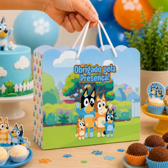 Sacolinhas Surpresa Bluey E Bingo Azul Lembrancinha Festa Personalizada